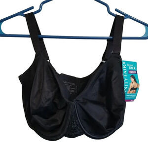 Vanity Fair Beauty Back Minimizer Midnight Black Bra Size 34G Womens NWT